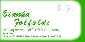 bianka folfoldi business card